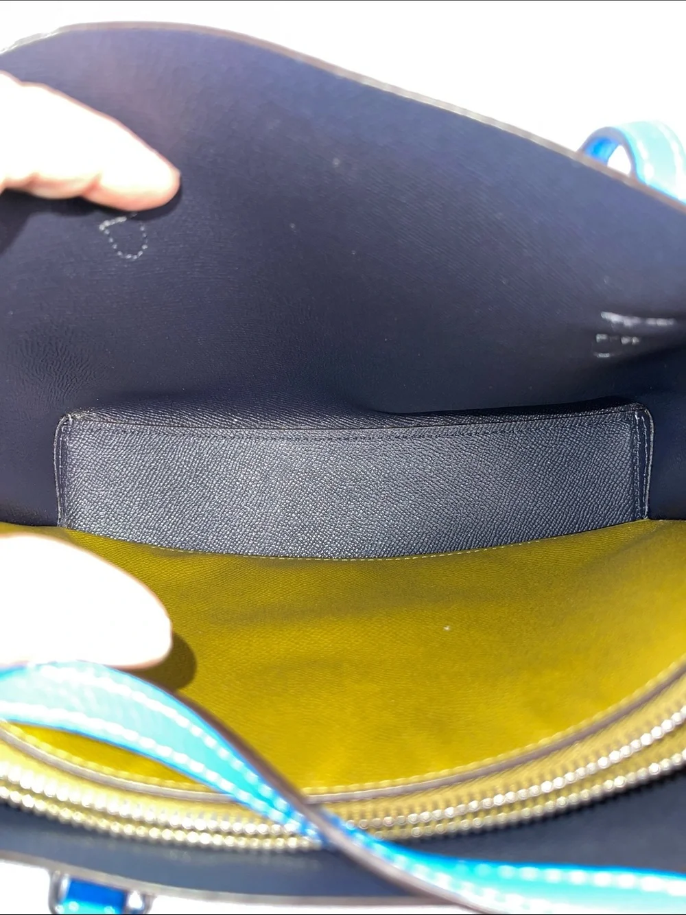COACH F2378-C4084 Mollie Tote 25 Sky Blue Leather Crossbody Authentic